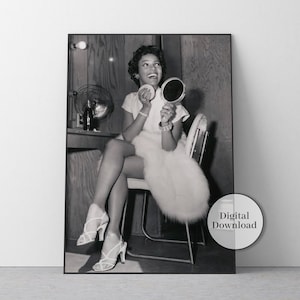 Dorothy Dandridge Poster, Black and White, Vintage Photo, Dorothy Dandridge Print, Old Hollywood Decor, Fashion Photography, Makeup Decor