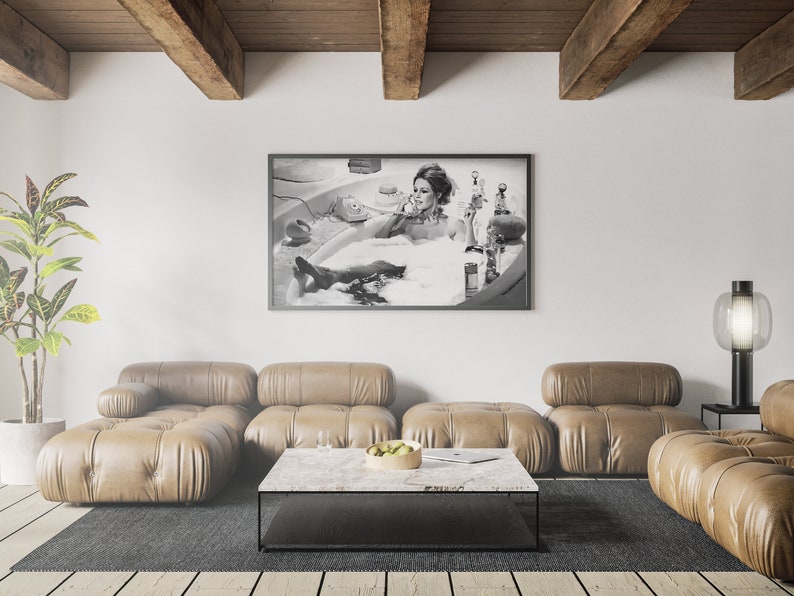 brigitte bardot, poster print, vintage poster, black and white, photography print, bathroom wall decor, bardot print, feminist wall art, sexy poster, bathroom prints, bathroom wall art, fashion prints, vintage home decor