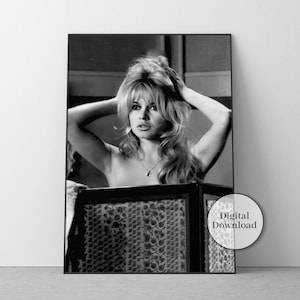brigitte bardot, photo print, black and white, vintage wall art, fashion photography, old hollywood decor, teen girl room decor, girls bedroom print, glam wall art, fashion poster, vintage poster, hollywood prints, digital download