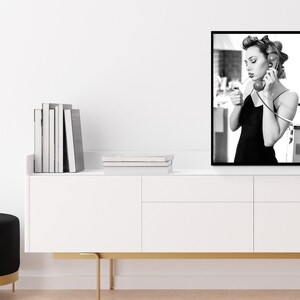 smoking poster, black and white, feminist print, teen girl room decor, girly wall art, kitchen wall decor, digital download, feminist poster, cigarette poster, kitchen wall art, woman smoking, teen girl wall art, printable wall art