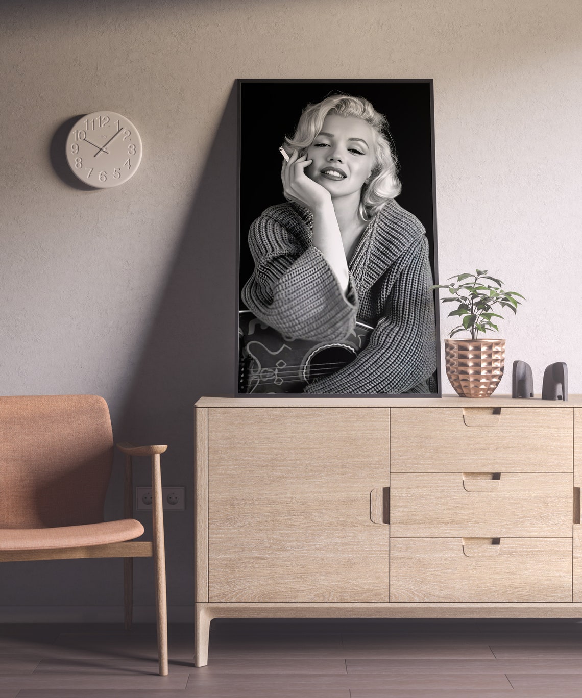 Marilyn Monroe Black and White Art Print, Wall Art, Digital Download ...