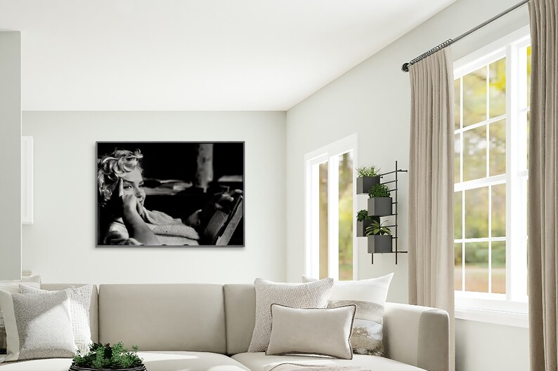 Vintage Marilyn Monroe Poster, Fashion Wall Art, Black And White, Marilyn Monroe Print, Teen Girl Room Decor, Vintage Home Decor, Canvas Art