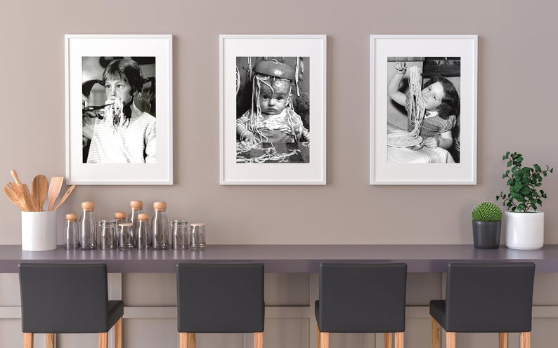 Spaghetti Baby Print, Funny Wall Art, Italian Print, Kids Room Decor, Pasta Poster, Kitchen Wall Decor, Digital Download, Dinning Room Print