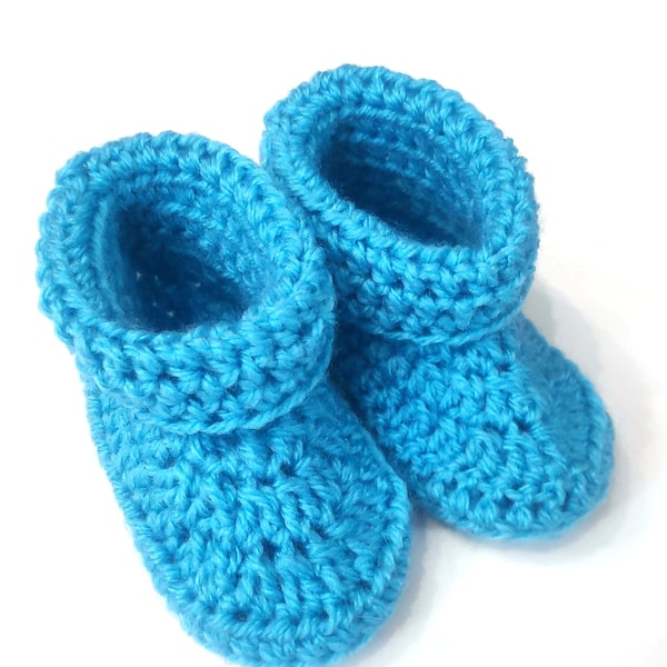 Bottes bébé bleu crochet, Bottes pour enfants, Chaussons bébé bleus, Cadeau pour maman et bébé