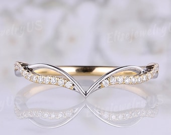 ◆VINTAGE HOLLYWOOD◆ Twotone Ring EarringsVH25NNEA100V VH24 Vintage Two Tones Wedding Band Gold Ring Diamond Wedding
