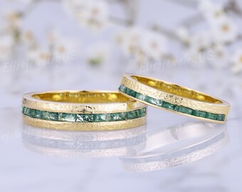 2 st parringar vintage mossagat förlovningsringar set delikat guld vigselringar set löfte ringar jubileumspresent till henne och honom
