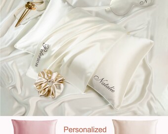 Wedding Engagement Bridal Gifts | Quality Luxe Sleeping| Queen Size Satin Pillowcase w/ Gift Wrapping | Cute Personalized Gift｜Self Care
