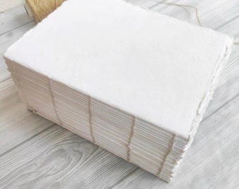 Cuaderno de bocetos en papel khadi grueso para acuarela, cuaderno de bocetos de acuarela con hojas sueltas, papel khadi 100 % algodón, cuaderno de bocetos hecho a mano - A5 / A6 / A7