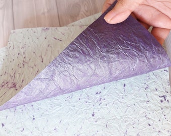 Wrinkled Texture Handmade Paper/ 220 gsm A4 100% Cotton rag purple paper/Decorative handmade paper/eco friendly papers for craft card making