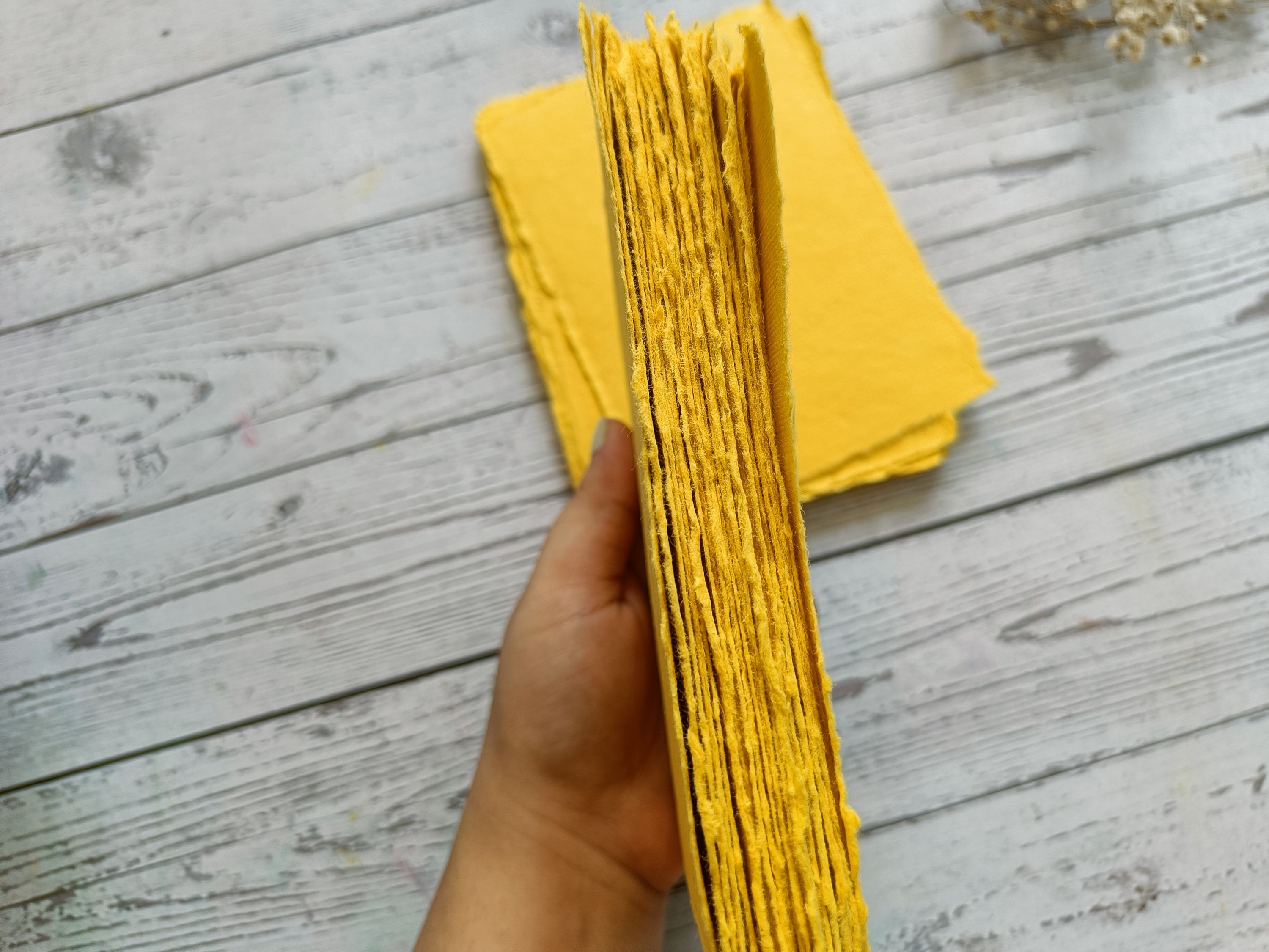 Yellow Khadi Cotton Rag Paper, A4 20 X 30 Cm 200gsm 100% Cotton Sheets ...