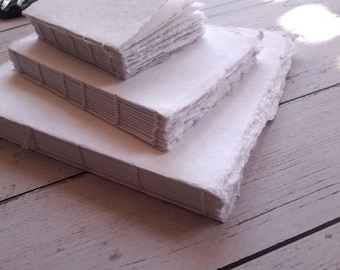 Khadi paper sketchbook, Deckle Watercolor Sketchbook, 100% Cotton rag khadi Paper, Handmade sketchbook 4x6, 3x4, 2x3
