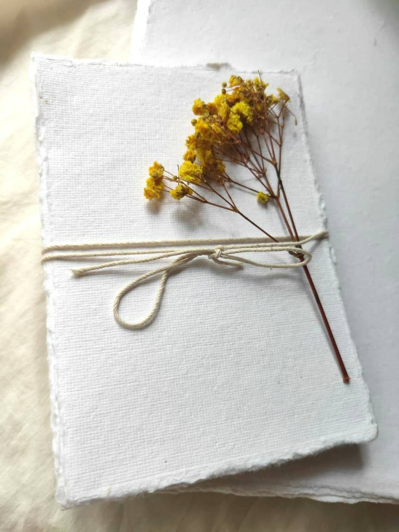 Khadi cotton paper | A4 300gsm 100 % Cotton Rag sheets | Indian White handmade watercolor paper | medium surface texture | Eco-friendly image 2