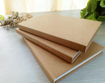 Hardbound journal/ diary blank notebook, 120 gsm recycled unruled Paper, Handmade sketchbook, A5 160 pages