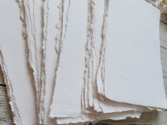 Khadi Paper - A6 sized white cotton rag watercolour paper - 150