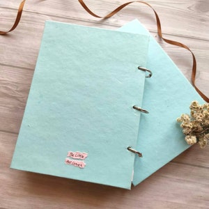 Cotton rag sketchbook, Refillable Ring Bound Deckle edge Watercolor Handmade journal, 100% Cotton rag khadi Paper A4/ A5 / A6 image 7
