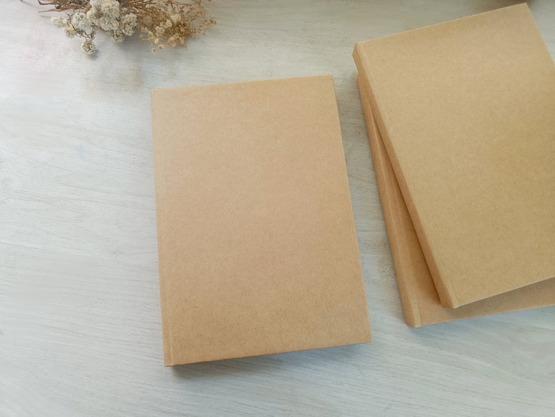 Carnet cartonné/carnet blanc, 120 g/m² papier recyclé non ligné, carnet de croquis fait main, A5 160 pages image 6