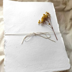 Khadi cotton paper | A4 300gsm 100 % Cotton Rag sheets | Indian White handmade watercolor paper | medium surface texture | Eco-friendly image 8