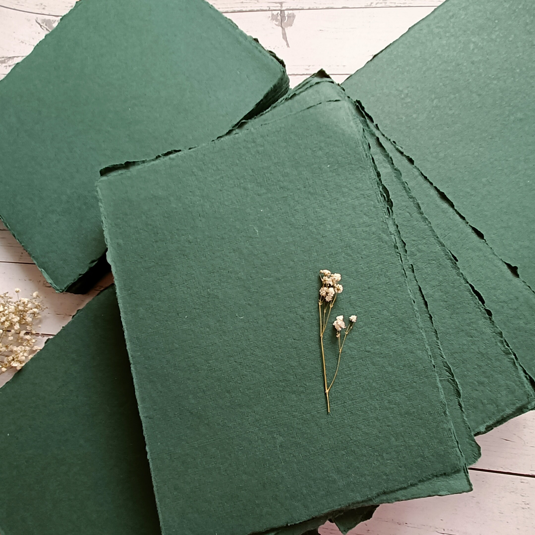 Dark Green Khadi Cotton Rag Paper, A4 20 X 30 Cm 200gsm 100% Cotton