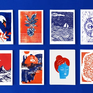 Cartes postales linogravure