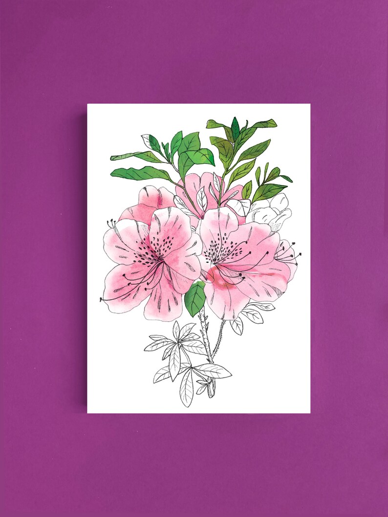 Cartes postales fleur azalée