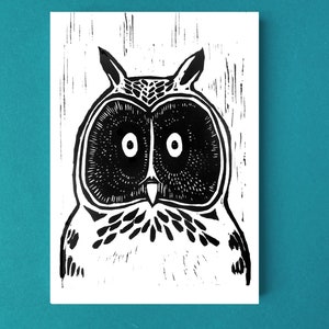 Cartões postais em linogravura Hibou