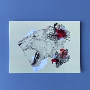 Cartes postales animaux lionne