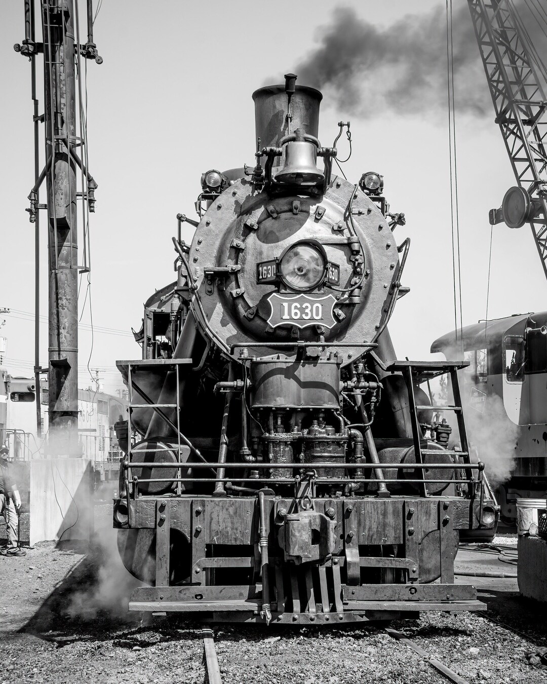 Train Engine Photo Decor Print Download for Him, Black and White ...