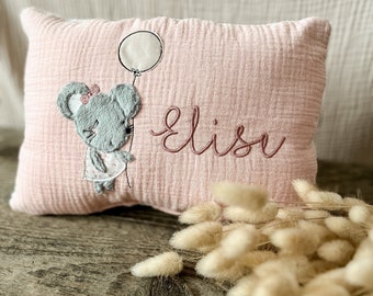 Name pillow mouse in nude pink