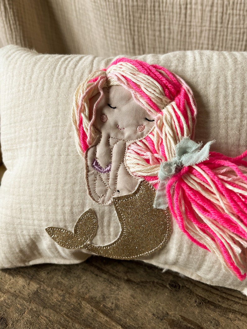 Mermaid name pillow image 2