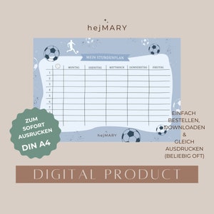 Timetable to print yourself Football Origami DIY PDF file
