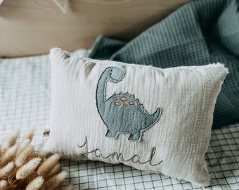 Dino name pillow