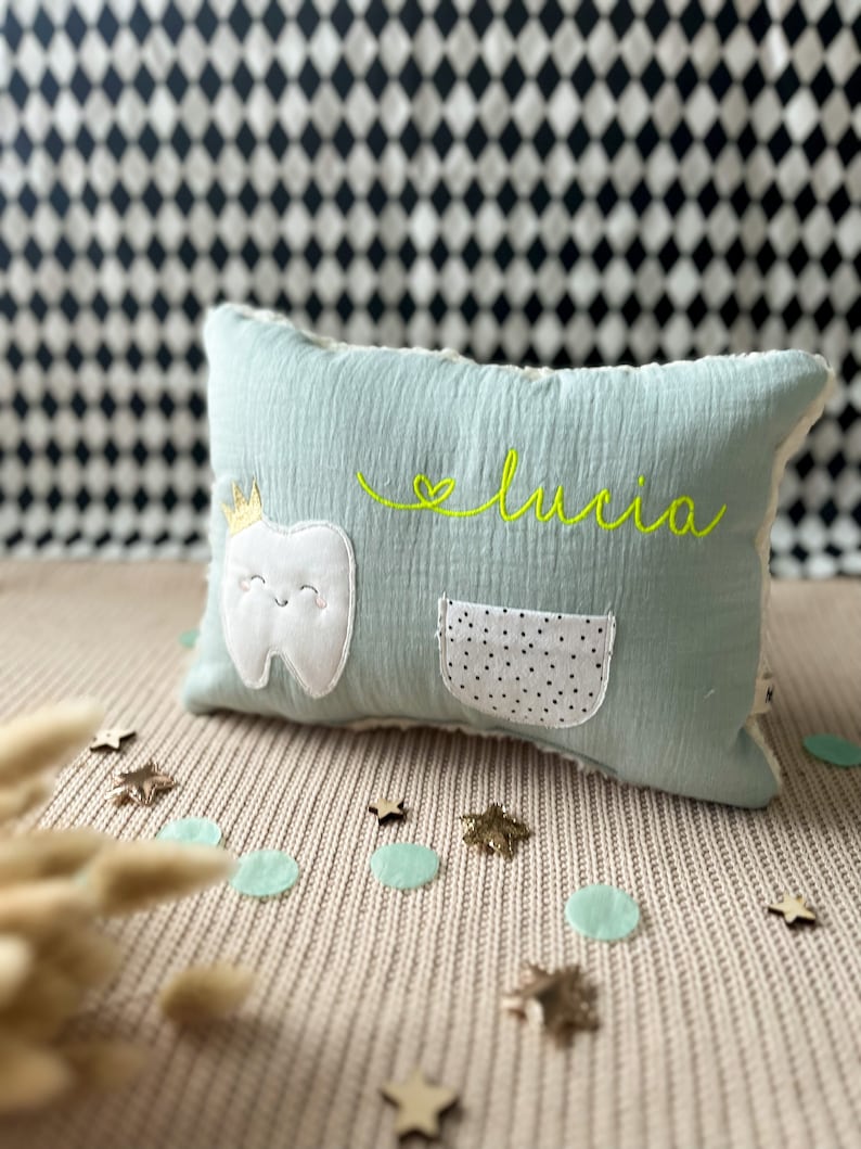 Tooth fairy pillow for milk tooth gift image 1