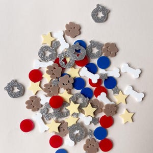 Décoration de table amis à fourrure | mélange de confettis colorés pour fête canine | décorations de confettis réutilisables |