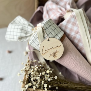 Sac Kita/sac frère/sœur mousseline rose à carreaux