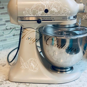 Floral Peony inspired  KitchenAid Mixer Decal Sticker set