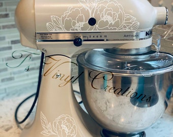 Floral Peony inspired  KitchenAid Mixer Decal Sticker set