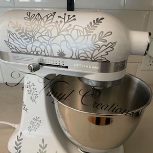 Elegant Flower Vinyl Sticker, Floral Mixer Decal\KitchenAid Accessory,Perfect for Personalizing Your Appliance,Great Housewarming Gift