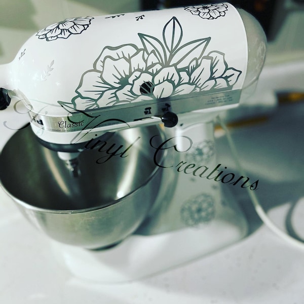 Flower Kitchenaid Mixer Decal Sticker Set