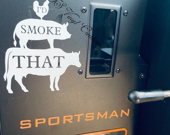 BBQ Lover's Decal - 'I'd Smoke That' Chicken, Pig & Cow - Perfect for Grilling Enthusiasts - Unique Smoker Gift|Smoker Accessory Gift