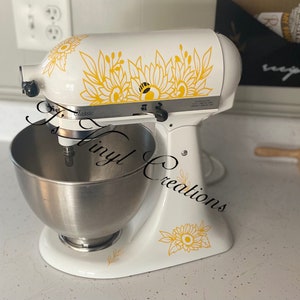 Sunflower KitchenAid, Kitchen Mixer Decal Sticker Set. Sunflowers appliance decal, country, KitchenAid, Kitchen Mixer