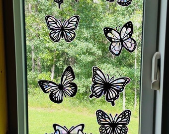 Butterfly stained glass window cling| Sun catcher|prism window cling