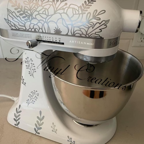 Autocollant floral élégant en vinyle, décalcomanie florale pour mélangeur/accessoire de cuisine, parfait pour personnaliser votre appareil électroménager, excellent cadeau de pendaison de crémaillère