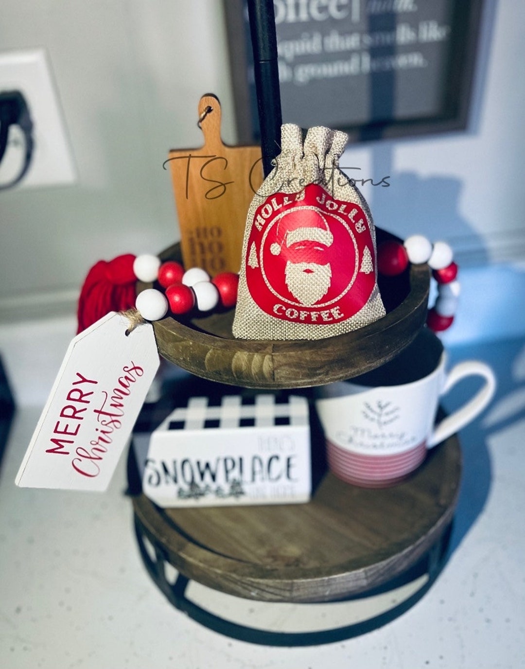 Mini Christmas Coffee Burlap Sacks. Holly Jolly Coffee. Cute Etsy