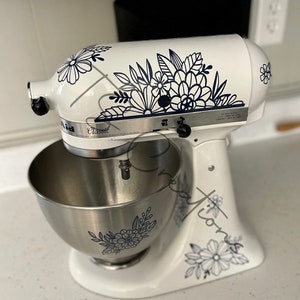 Floral inspired design KitchenAid Mixer Decal Sticker| kitchen mixer| mixer tattoo| kitchen mixer upgrade