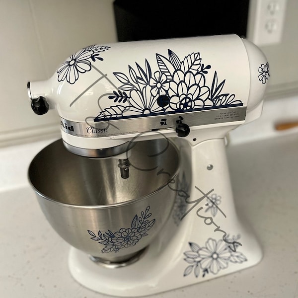 Floral inspired design KitchenAid Mixer Decal Sticker| kitchen mixer| mixer tattoo| kitchen mixer upgrade