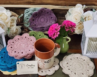 Hand Crochet coasters set of 4