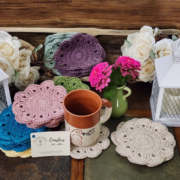 Hand Crochet coasters set of 4