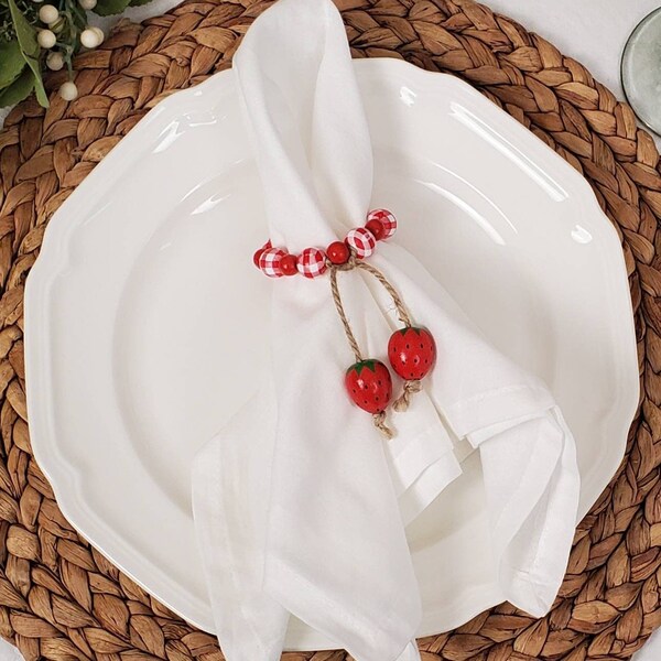 Red Napkin Rings Etsy