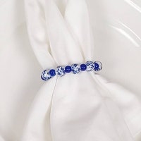 Chinoiserie Blue and White Oyster Shell Napkin Rings - Etsy