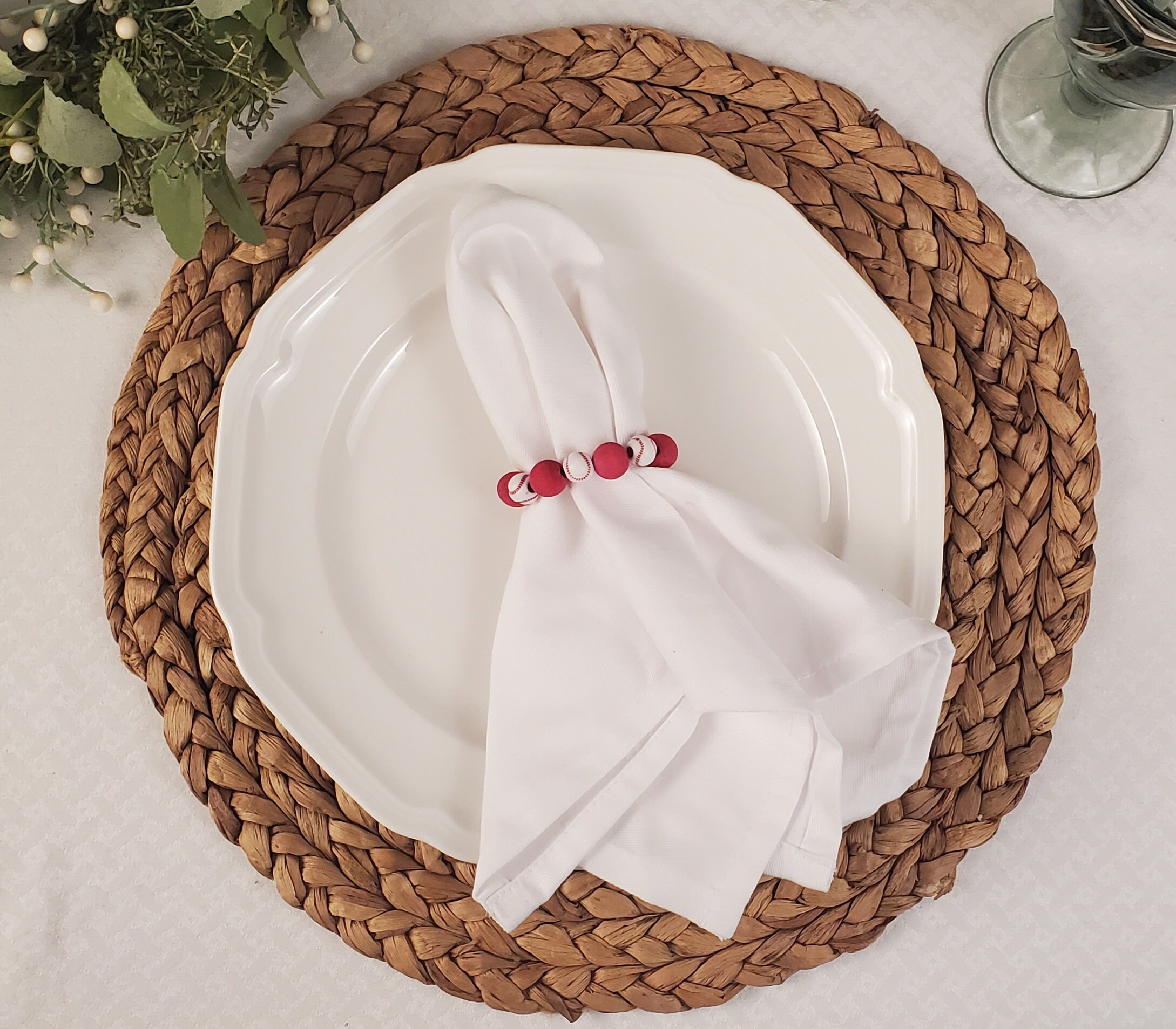 Baseball Napkin Rings, Sports Theme Beaded Napkin Holders, Game Day ...